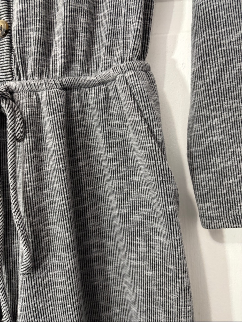 Gilli Grey Ribbed Button-Front Jumpsuit - Picture 3 of 5
